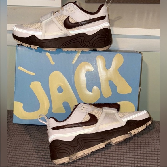 Cactus Jack by Travis Scott White and Brown Sneakers - Picture 4 of 12